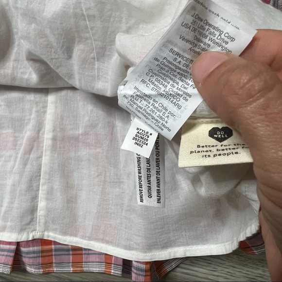 Madewell Plaid Ruffle-Sleeve Popover Mini Dress sz XL - Picture 5 of 6